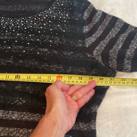 Style and company, black appliqué, studded, lace tunic, medium - Picture 8 of 10